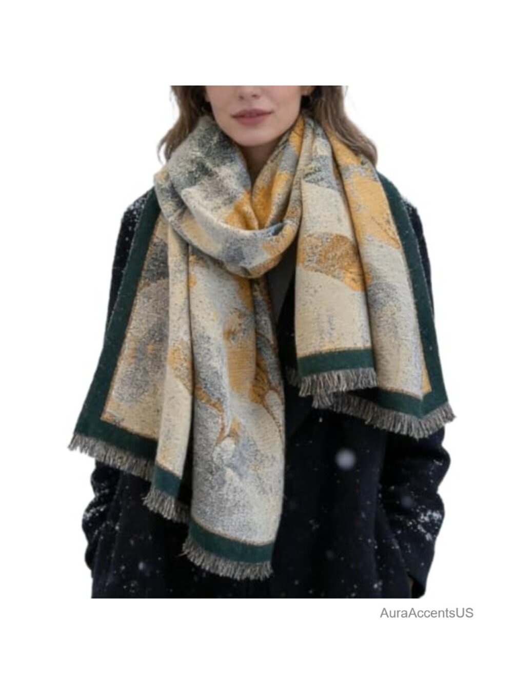 Oversized Reversible Pashmina Shawl Wrap Scarf Polyester